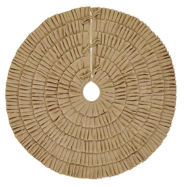 Festive Natural Burlap Ruffled Christmas Tree Skirt 48 VHC Brands - The Fox Decor